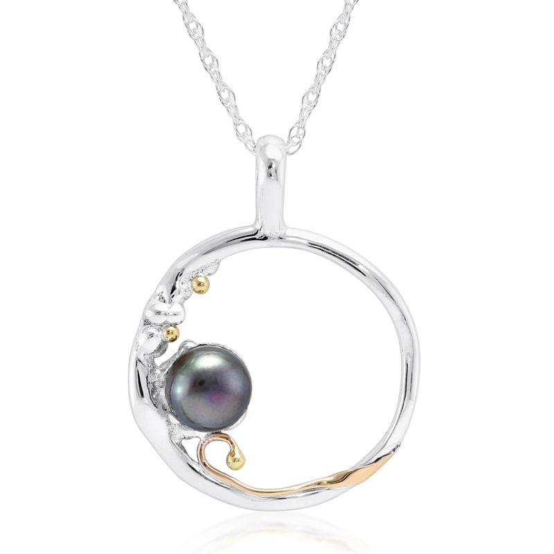 Banyan Jewellery Oval Black Freshwater Pearl Pendant