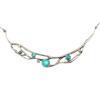 Banyan Jewellery Organic Blue and White Opalite Necklace