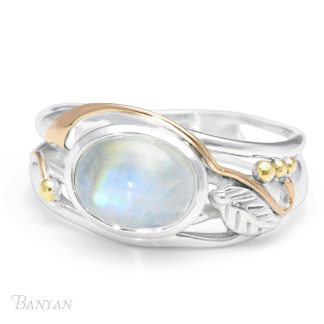 Banyan Jewellery Oval Moonstone Silver Ring