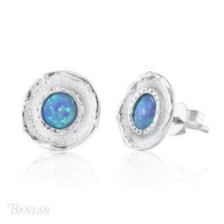 Banyan Jewellery Pale Blue Opalite Stud Earrings