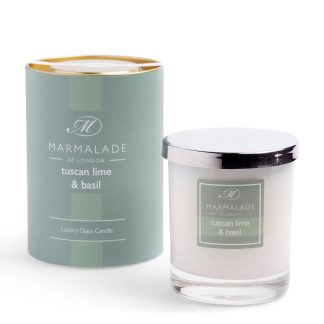 Marmalade Of London Large Glass Candle - Tuscan Lime and Basil