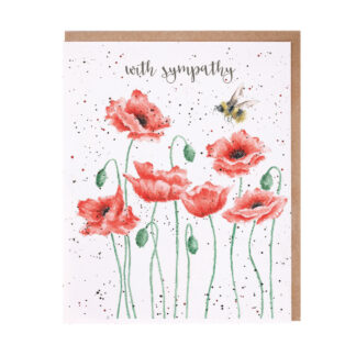 Wrendale Designs 'Poppies And Bee' Sympathy Card