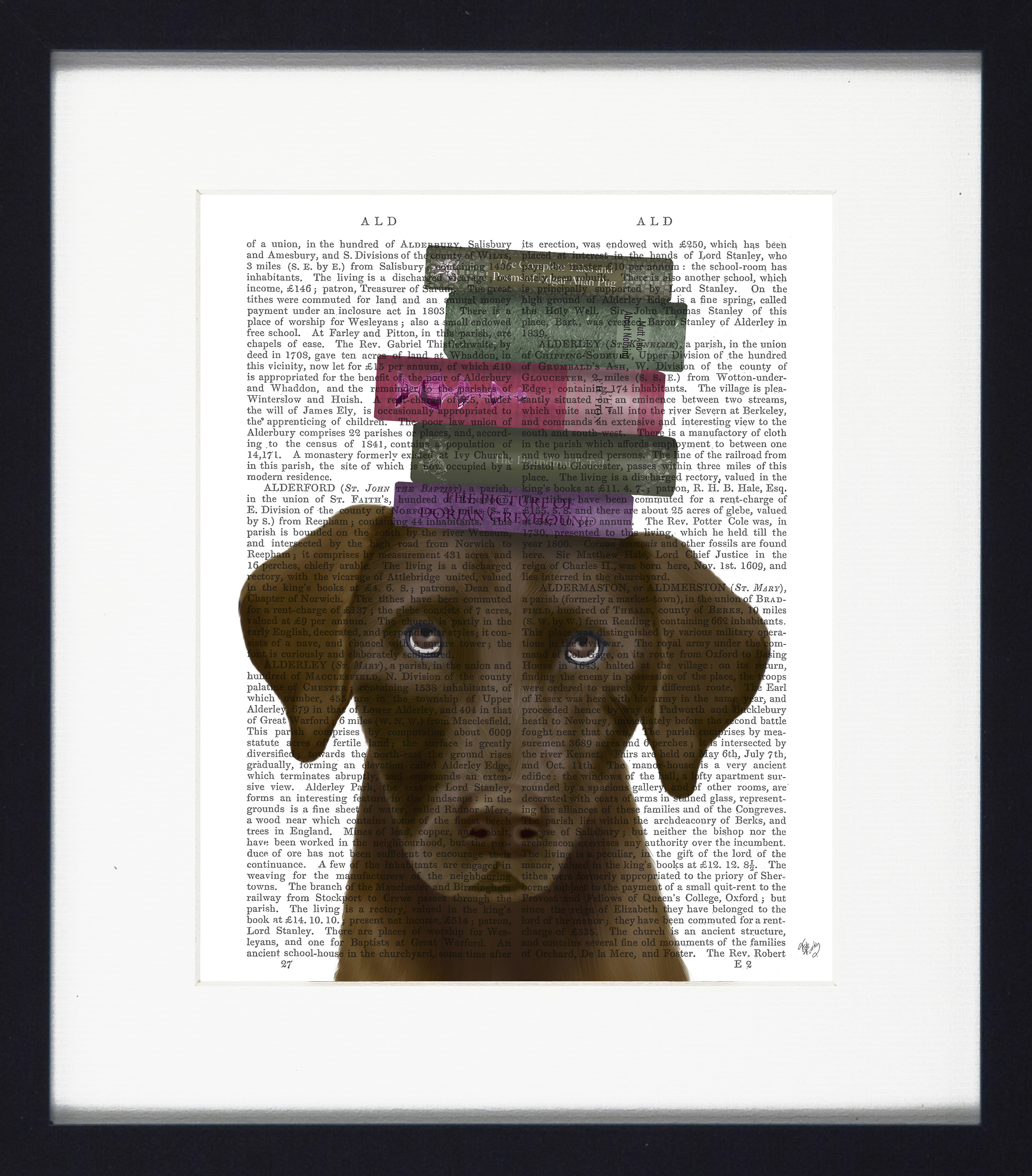 Framed sales dog art