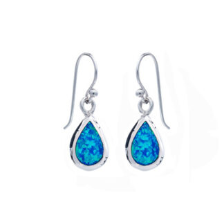 Blue Opalique Teardrop Earrings