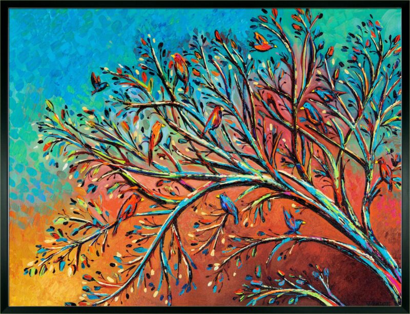 Sunrise Treetop Birds I - Framed Print Wall Art