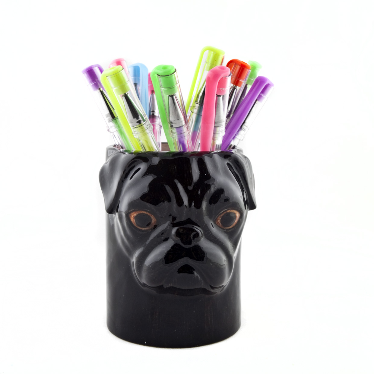 Quail Ceramics Pug Black Pencil Pot - Image 2