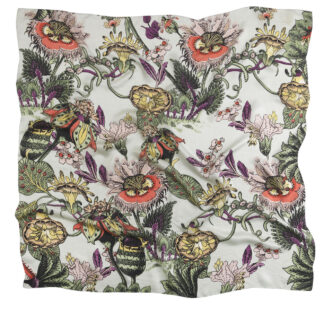Eccentric Blooms Putty Velvet Pouch - One Hundred Stars