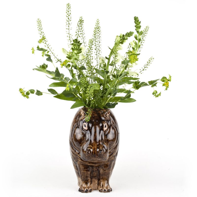 Quail Ceramics Hippo Flower Vase