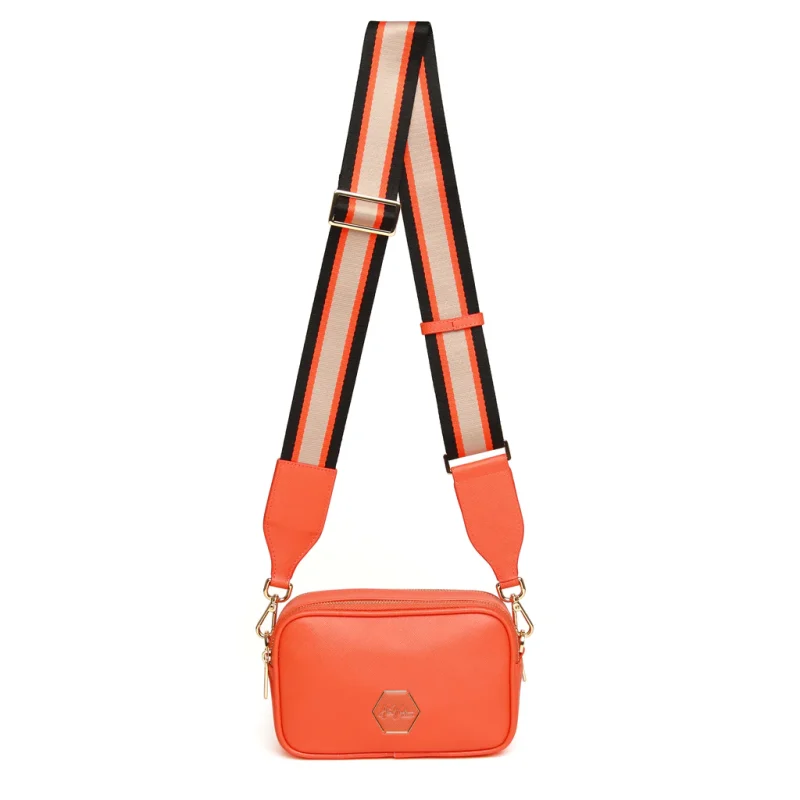 Alice Wheeler London Pimlico Honeycomb Cross Body Bag - Orange