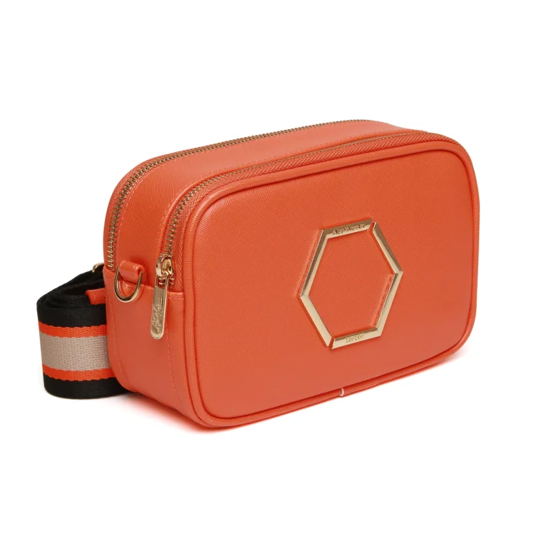 Alice Wheeler London Pimlico Honeycomb Cross Body Bag - Orange