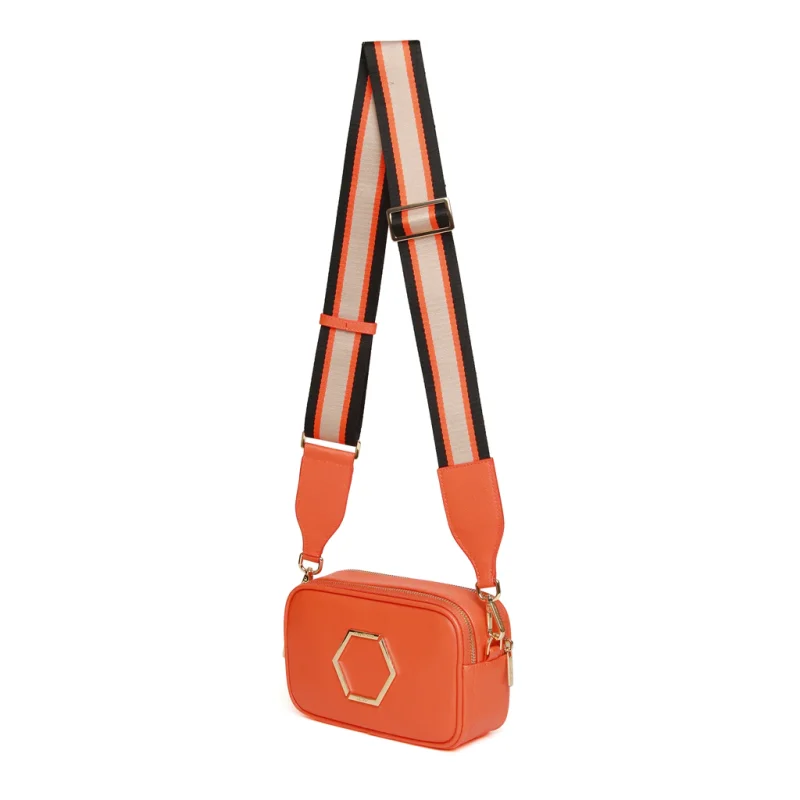 Alice Wheeler London Pimlico Honeycomb Cross Body Bag - Orange