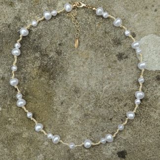 Hot Tomato Faux Pearls Captured Necklace