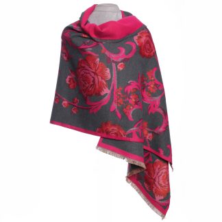 Zelly Floral Print Reversible Luxury Wrap