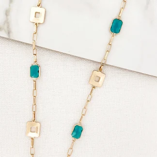Envy Jewellery Gold/Blue Stone Necklace