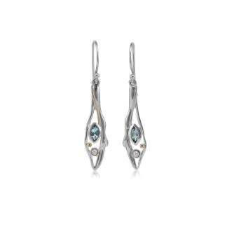 Banyan Jewellery Avalon Drop Earrings with Blue Topaz and Pearl