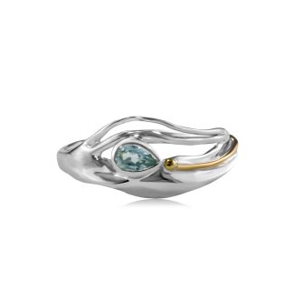Banyan Jewellery Teardrop Blue Topaz Spellbound Ring