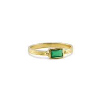 Banyan Jewellery Green Onyx Gold Ring