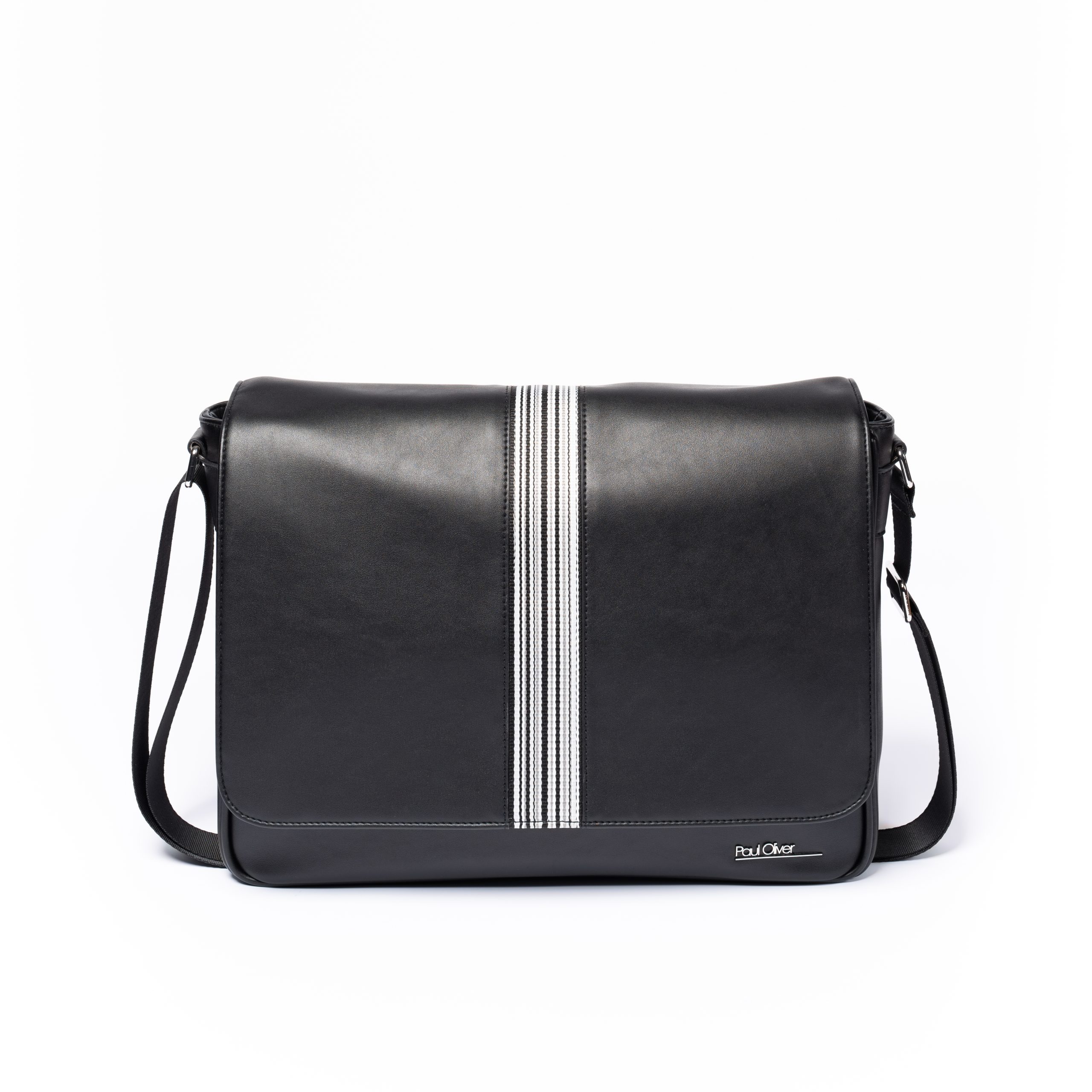Paul Oliver Messenger Bag with Orange/Black Stripe