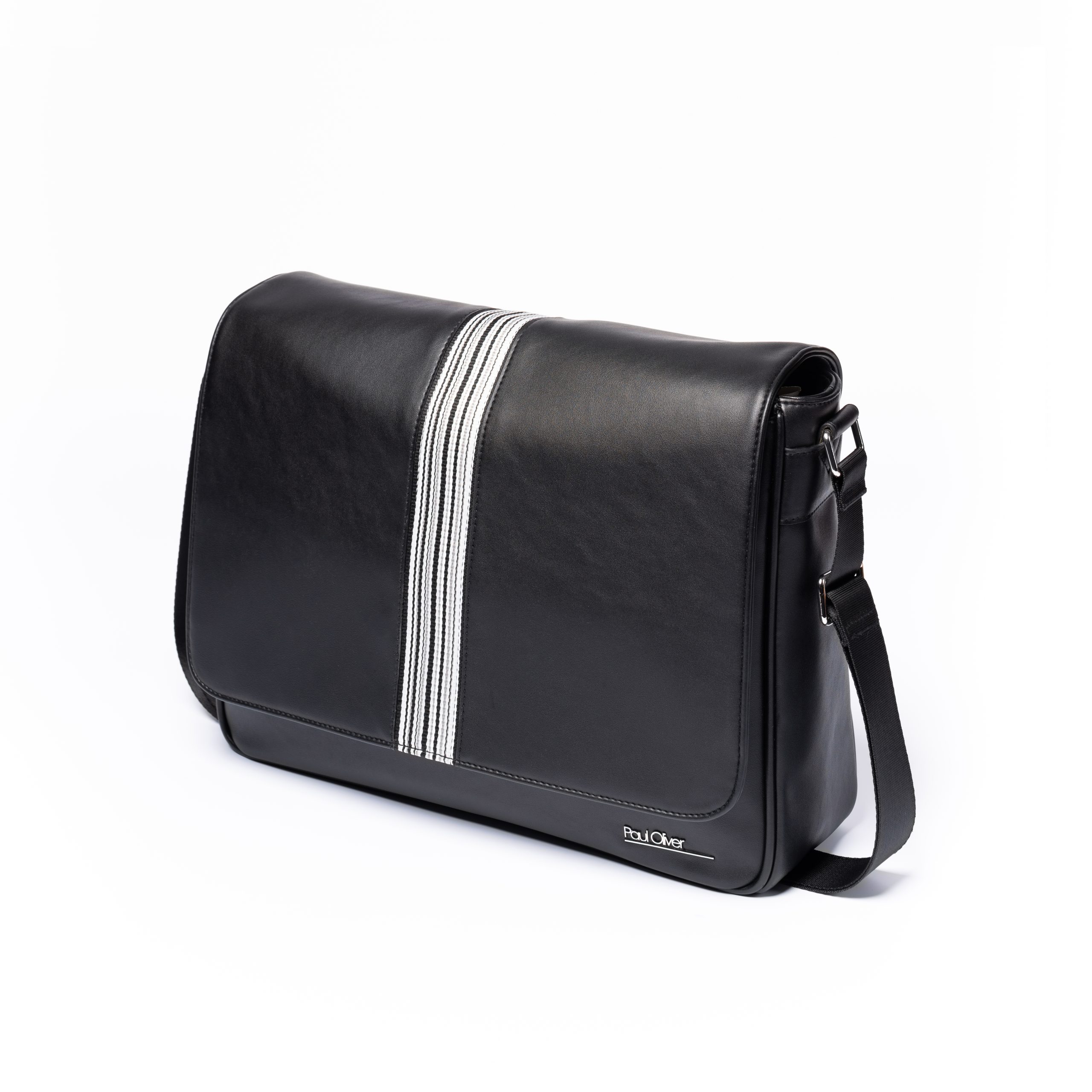 Paul Oliver Messenger Bag with Orange/Black Stripe