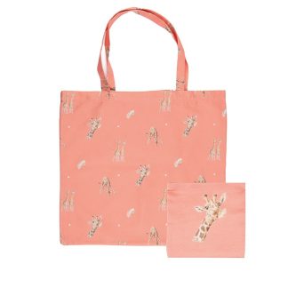 Wrendale Designs 'Flowers' Giraffe Foldable Shopping Bag