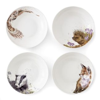Wrendale Designs Set of 4 woodland animal pasta bowls