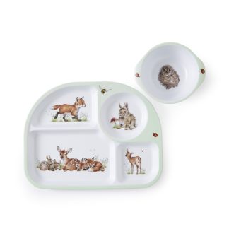 Wrendale Designs Little Wren 2 Piece Divided Plate and Bowl Set