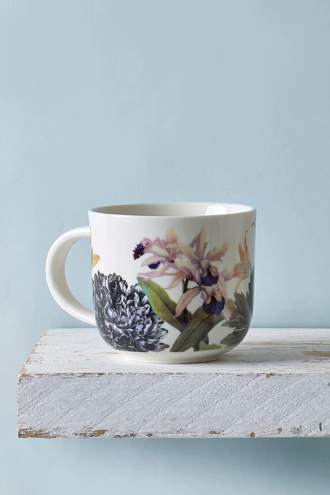 Kew Gardens Living Jewels Bee Floral White Mug