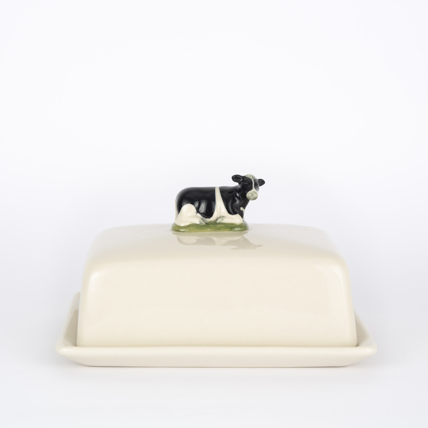 Quail Ceramics Friesian Cow Butter Dish