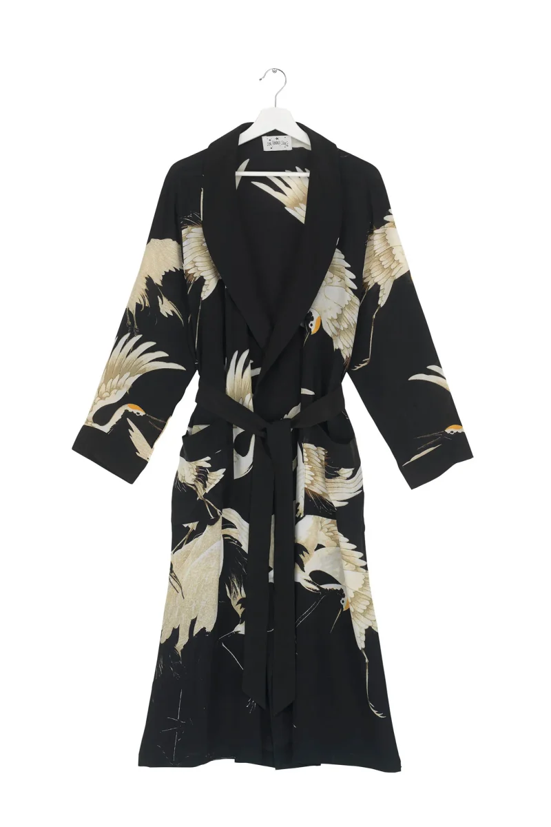 One Hundred Stars Stork Black Crepe Gown