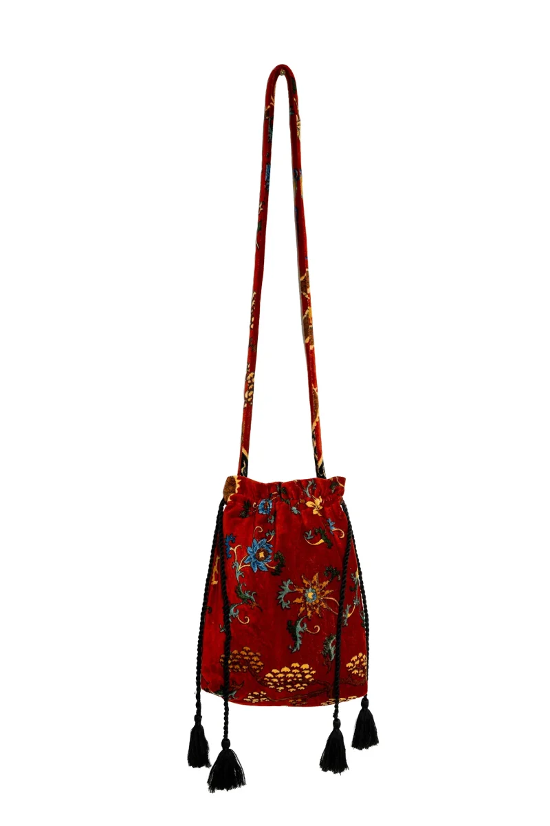 One Hundred Stars Dragon Rust Tassel Bag