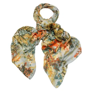 One Hundred Stars China Tree Aqua Scarf