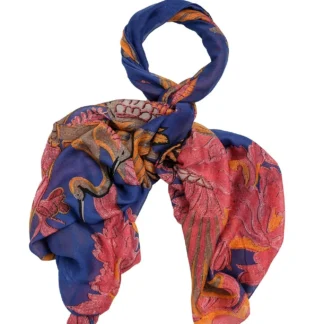 One Hundred Stars Crane Cobalt Scarf