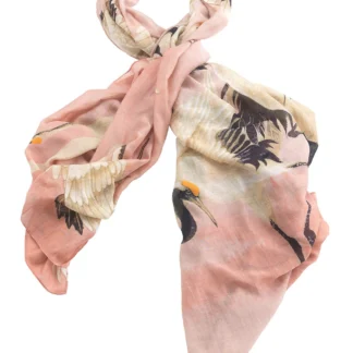 One Hundred Stars Stork Plaster Pink Scarf