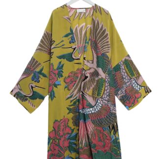 One Hundred Stars Crane Olive Grande Kimono
