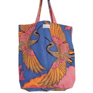 One Hundred Stars Crane Cobalt Canvas Bag