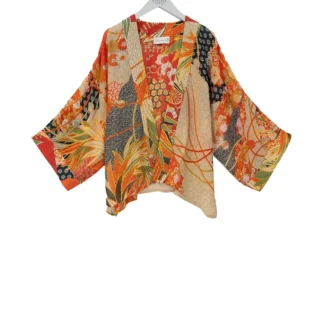 One Hundred Stars Fans Scarlet Kimono