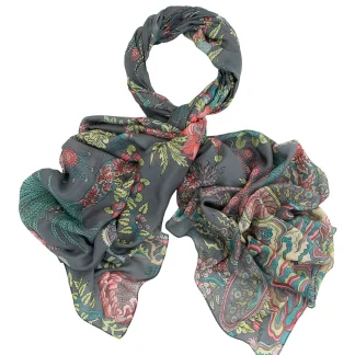One Hundred Stars Boho Garden Grey Scarf