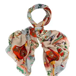 One Hundred Stars Lanterns Red Scarf