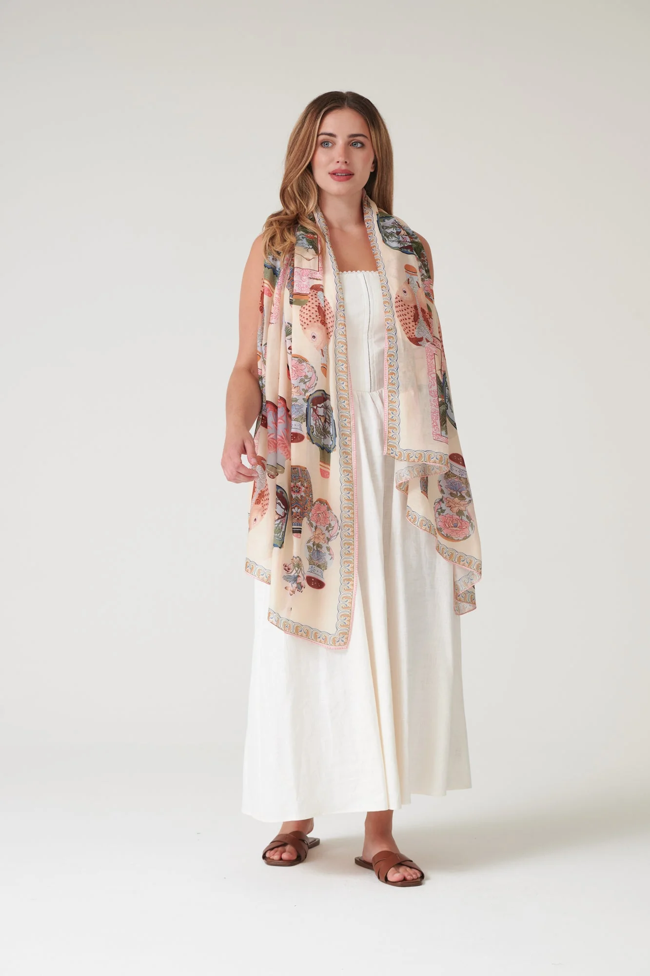 One Hundred Stars Perfume Bottles Blush Scarf