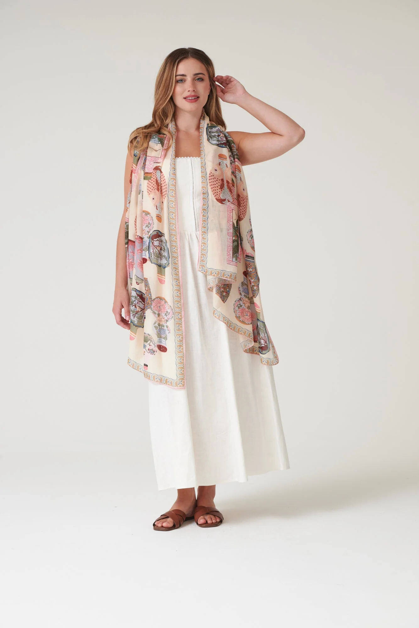 One Hundred Stars Perfume Bottles Blush Scarf