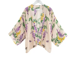 One Hundred Stars Wisteria Lilac Kimono
