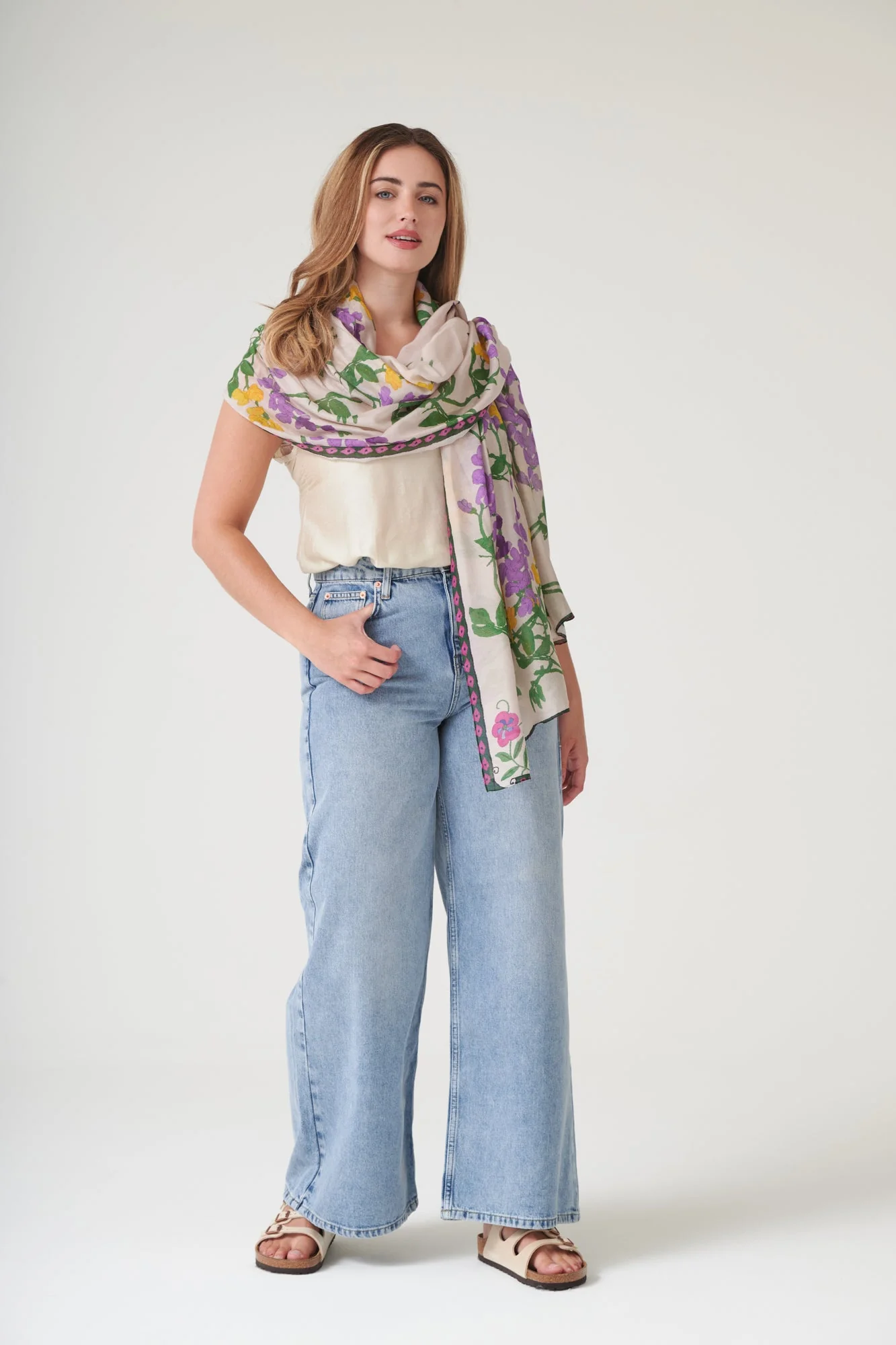 One Hundred Stars Wisteria Lilac Scarf - Image 2