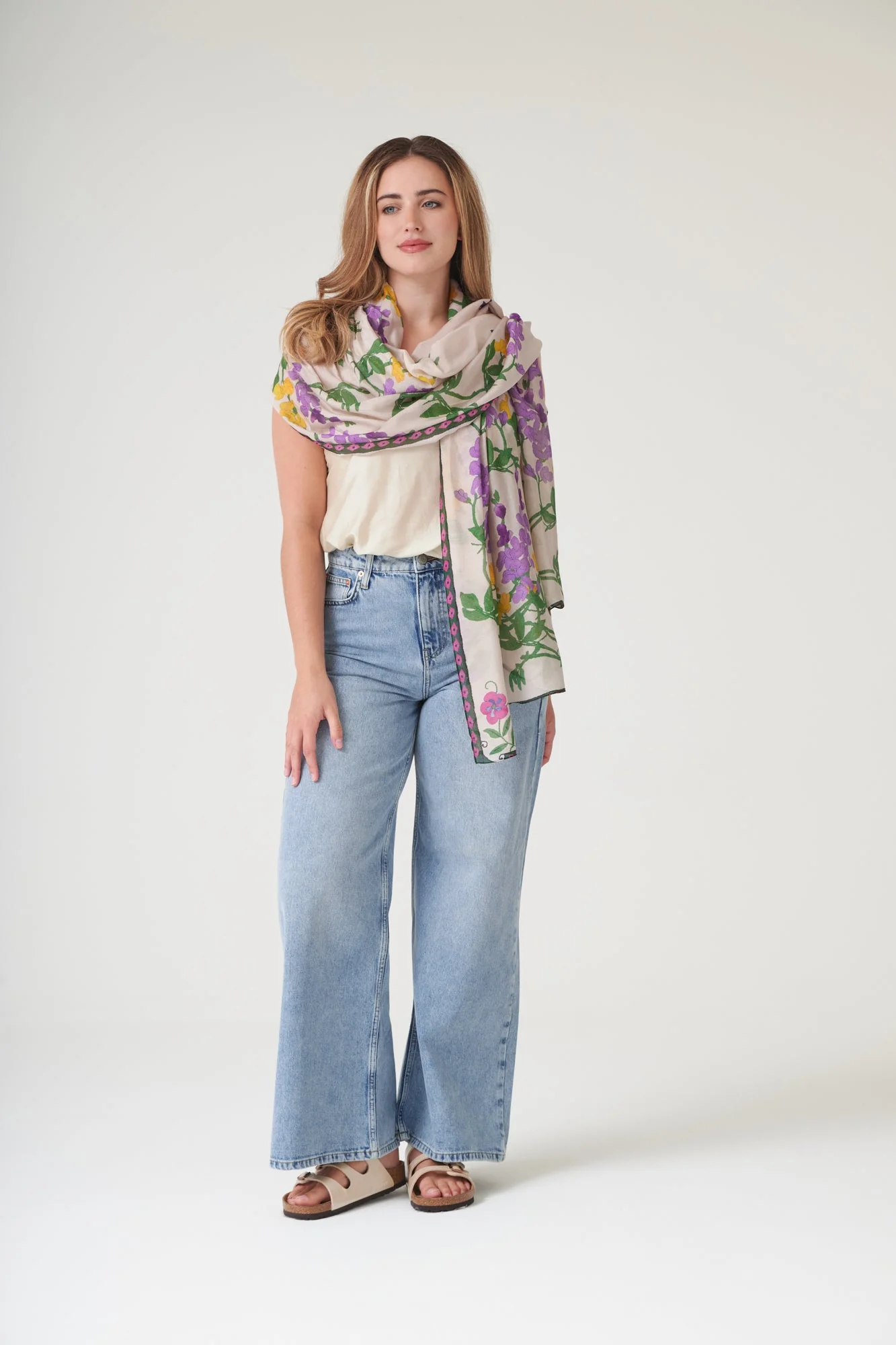 One Hundred Stars Wisteria Lilac Scarf