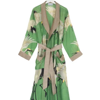 One Hundred Stars Stork Pea Green Gown