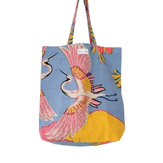 One Hundred Stars Crane Periwinkle Canvas Bag