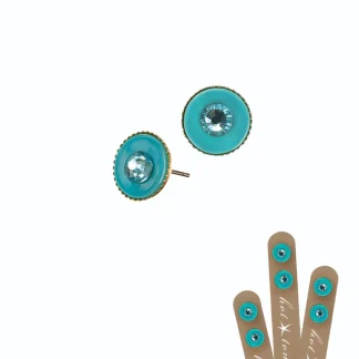 Hot Tomato - Turquoise with Aquamarine Crystal Studs
