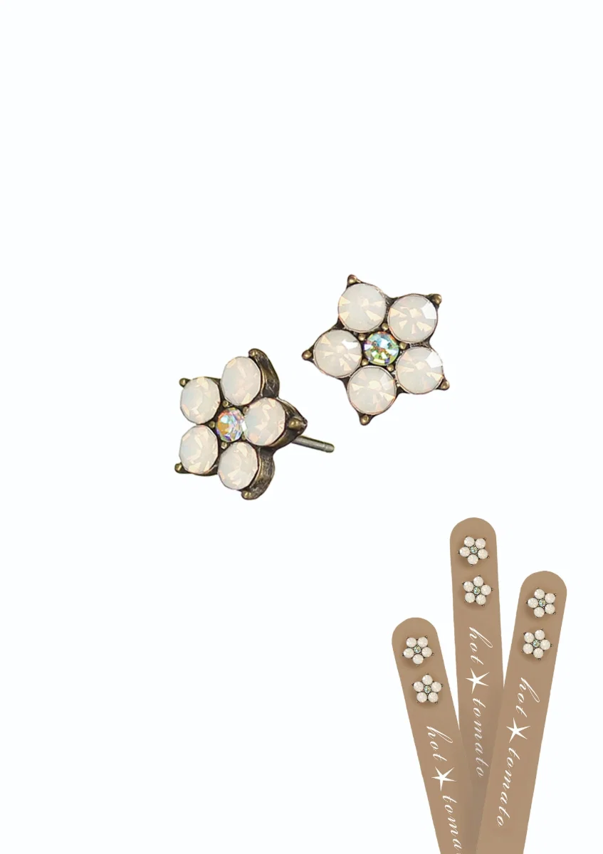 Hot Tomato - Five Petal Floral Studs