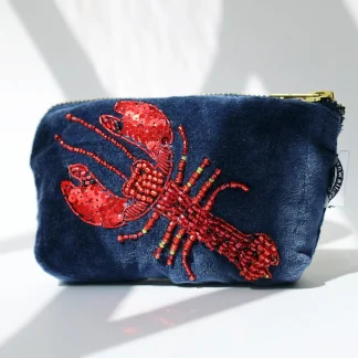 Cream Cornwall - Velvet Beaded Lobster Coin Purse